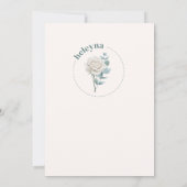 Invitation Mariage botanique Rose Blanche d'Hiver (Dos)