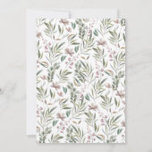 Invitation Mariage botanique rose floral (Dos)