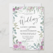 Invitation Mariage botanique rose floral rustique (Devant)