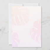 Invitation Mariage botanique rose Monstera (Dos)