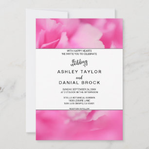Invitation Mariage botanique rose rose chic en fleurs