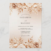 Invitation Mariage Botanique Rose Tan Romance (Devant)
