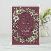 Invitation Mariage Botanique Royal Bourgogne (Debout devant)