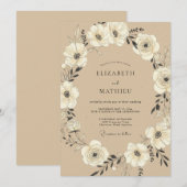 Invitation Mariage Botanique Rustique à l'Avoine (Devant / Derrière)