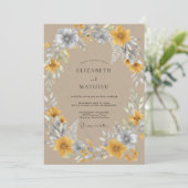Invitation Mariage Botanique Rustique Ambre (Debout devant)