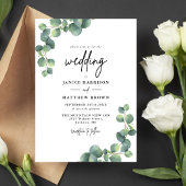 Invitation Mariage Botanique Rustique au Feuillage d'Eucalypt