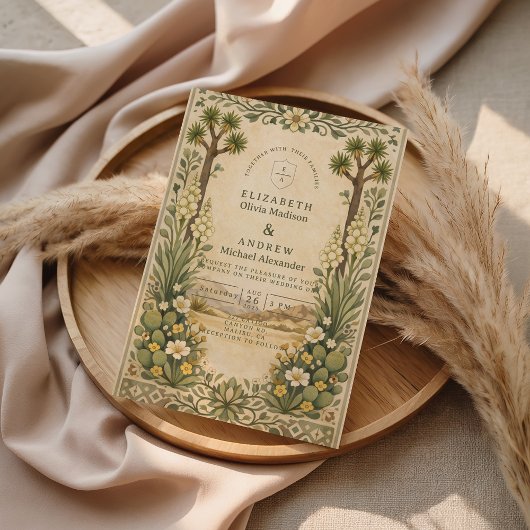 Invitation Mariage botanique rustique dans le désert