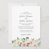Invitation Mariage Botanique Rustique de Couleur Rose Pâle (Devant)