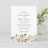 Invitation Mariage Botanique Rustique de Couleur Rose Pâle (Debout devant)