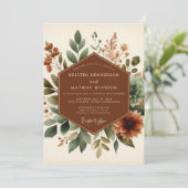 Invitation Mariage Botanique Rustique en Terracotta (Debout devant)