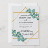Invitation Mariage Botanique Rustique Eucalyptus (Devant)