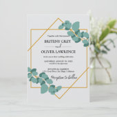 Invitation Mariage Botanique Rustique Eucalyptus (Debout devant)