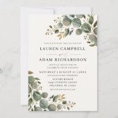 Invitation Mariage Botanique Rustique Eucalyptus (Devant)