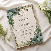 Invitation Mariage botanique rustique eucalyptus