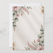 Invitation Mariage Botanique Rustique Eucalyptus Verdure (Dos)