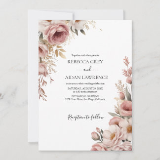 Invitation Mariage Botanique Rustique Eucalyptus Verdure