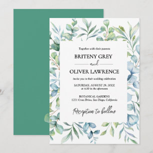 Invitation Mariage Botanique Rustique Eucalyptus Verdure