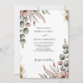 Invitation Mariage Botanique Rustique Eucalyptus Verdure  (Devant)