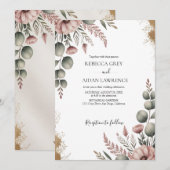 Invitation Mariage Botanique Rustique Eucalyptus Verdure  (Devant / Derrière)