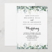 Invitation Mariage Botanique Rustique Eucalyptus Verdure (Devant / Derrière)