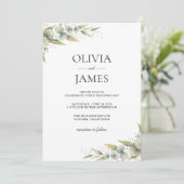 Invitation Mariage Botanique Rustique Eucalyptus Verdure (Debout devant)