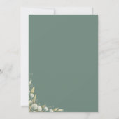Invitation Mariage Botanique Rustique Eucalyptus Verdure (Dos)