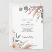 Invitation Mariage Botanique Rustique Eucalyptus Verdure  (Devant)