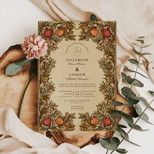 Invitation Mariage Botanique Rustique Grenade