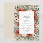 Invitation Mariage Botanique Rustique Terracotta (Devant / Derrière)
