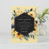 Invitation Mariage Botanique Saffron Noir (Debout devant)