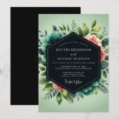 Invitation Mariage Botanique Sage Luxuriant (Devant / Derrière)