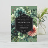 Invitation Mariage Botanique Sage Moody (Debout devant)