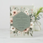 Invitation Mariage Botanique Sage Sérénité (Debout devant)