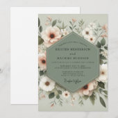 Invitation Mariage Botanique Sage Sérénité (Devant / Derrière)