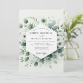 Invitation Mariage Botanique Sage Verdoyant (Debout devant)