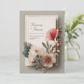 Invitation Mariage Botanique Séchée Florale Teintée Rustique (Debout devant)