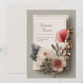 Invitation Mariage Botanique Séchée Florale Teintée Rustique (Devant / Derrière)