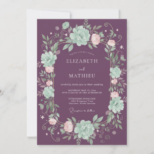 Invitation Mariage Botanique Séduisant au Plum
