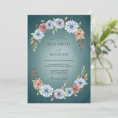 Invitation Mariage Botanique Sépia Teinté (Debout devant)