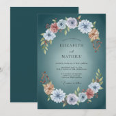 Invitation Mariage Botanique Sépia Teinté (Devant / Derrière)
