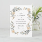 Invitation Mariage Botanique Sérénité Abricot (Debout devant)