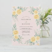 Invitation Mariage Botanique Sérénité Jaune (Debout devant)