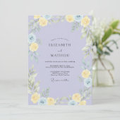 Invitation Mariage Botanique Sérénité Lilas (Debout devant)