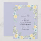 Invitation Mariage Botanique Sérénité Lilas (Devant / Derrière)