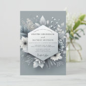 Invitation Mariage botanique Silver Frost (Debout devant)