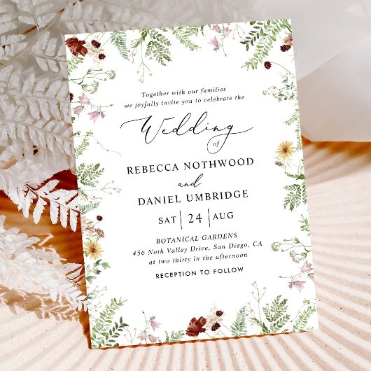 Invitation Mariage botanique simple