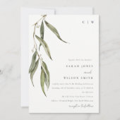 Invitation Mariage botanique simple d'Eucalyptus (Devant)
