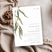 Invitation Mariage botanique simple d'Eucalyptus