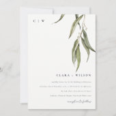 Invitation Mariage botanique simple d'Eucalyptus (Devant)