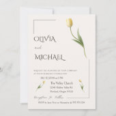Invitation Mariage Botanique Simple et Élégant Tulipe (Devant)
